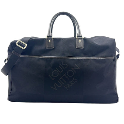 Louis Vuitton Albatross Damier Geant Noir Leather Nylon Black Boston Bag Silver