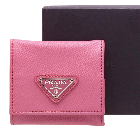 Prada Saffiano Leather Square Coin Case Coin Purse