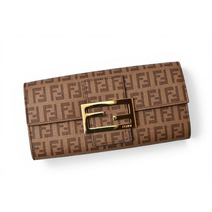 Fendi Wallet Yg1 Zucca Pattern Beige Brown — view 2