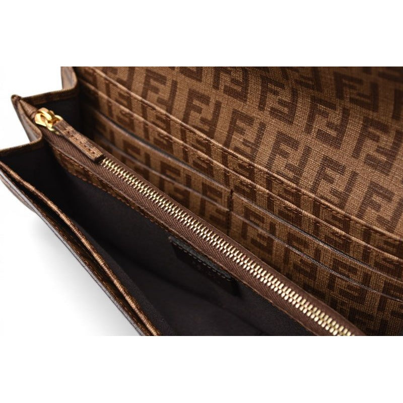 Fendi Wallet Yg1 Zucca Pattern Beige Brown — view 5