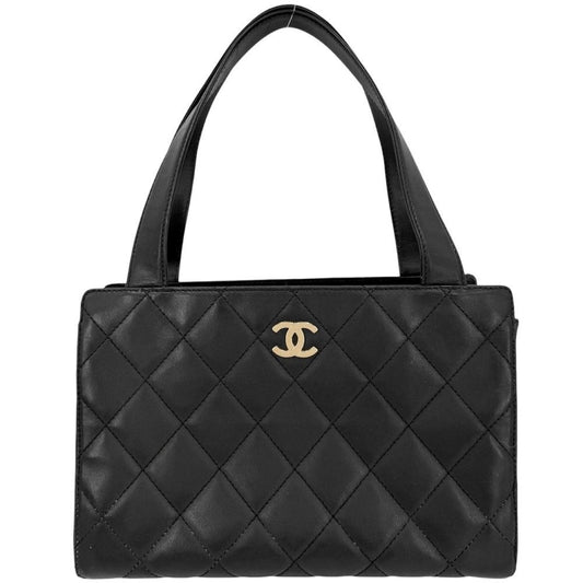 Chanel Handbag Quilted CC Logo Tote Shoulder Lambskin
