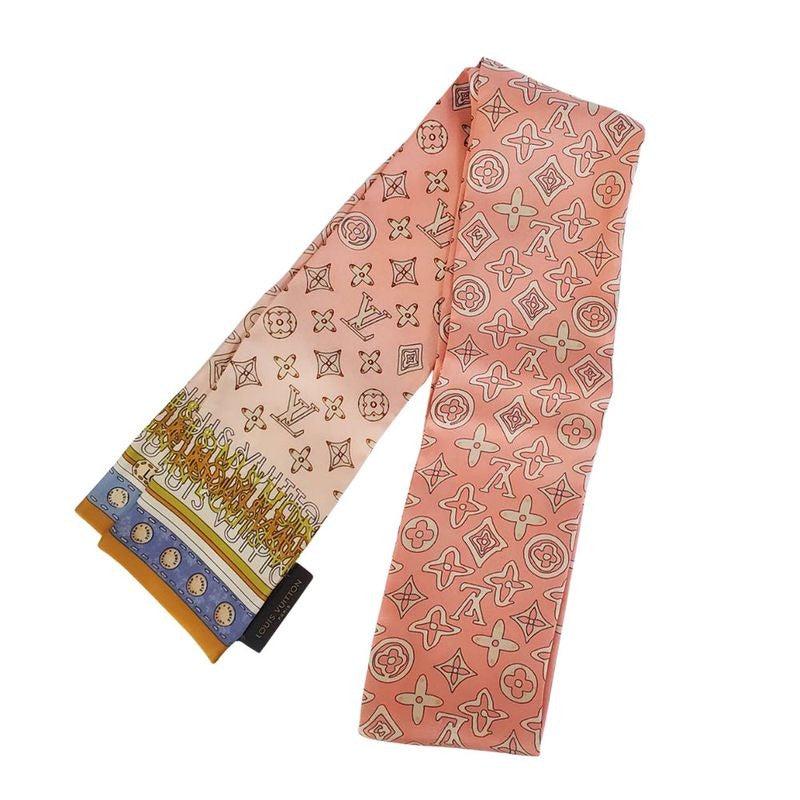 Louis Vuitton Scarf Silk Band Monogram Map Pink Gradient