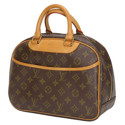 Louis Vuitton Handbag Trouville M42228 Monogram Nubuck Brown Gold Hardware