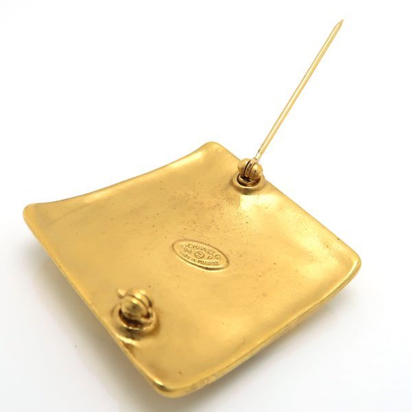 Chanel Brooch 96P Coco Mark Diamond Square Vintage GP A06627 1996 With Box Etc