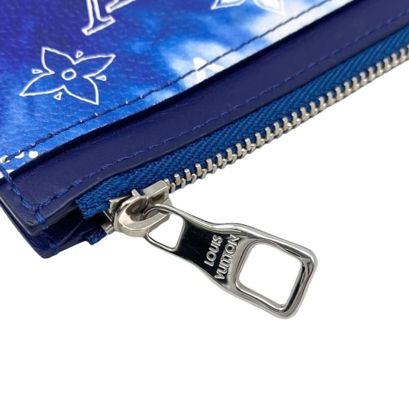 Louis Vuitton Coin Card Holder M81432 Monogram Bandana Blue White Louis Vuitton