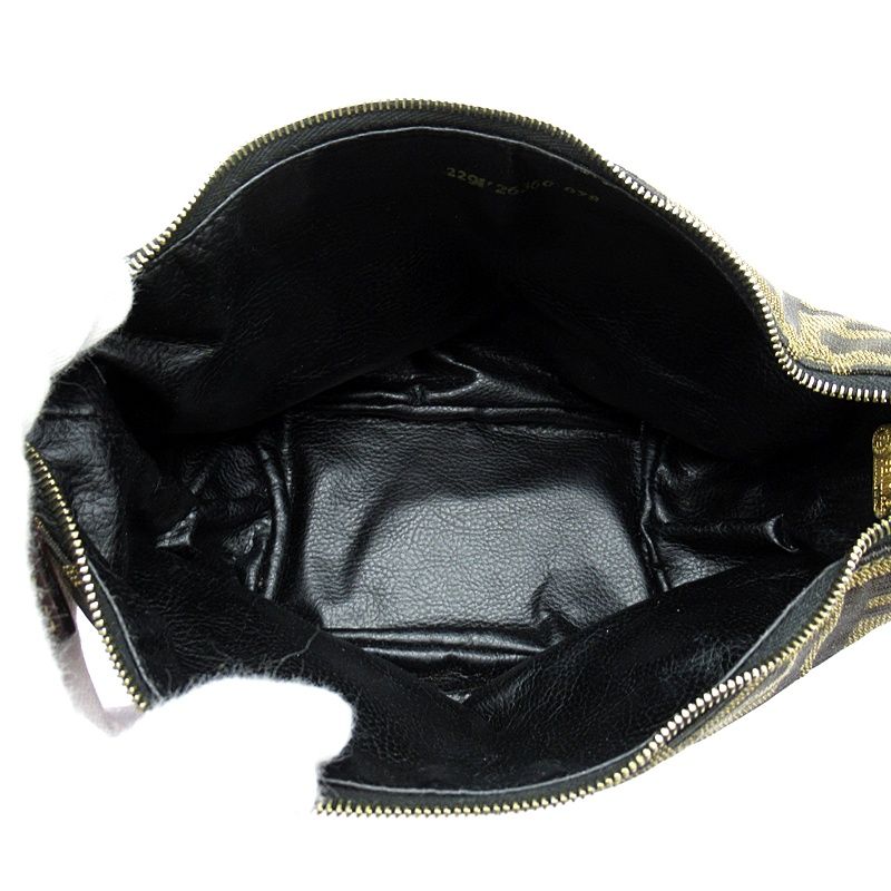 Fendi Vanity Mini Handbag 26360 Canvas Leather Ladies Handbag Brown Excellent