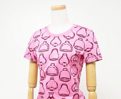 Hermes Cut And Sewn Size 34 Stirrup Illusion Short Sleeve T-shirt All Over Made