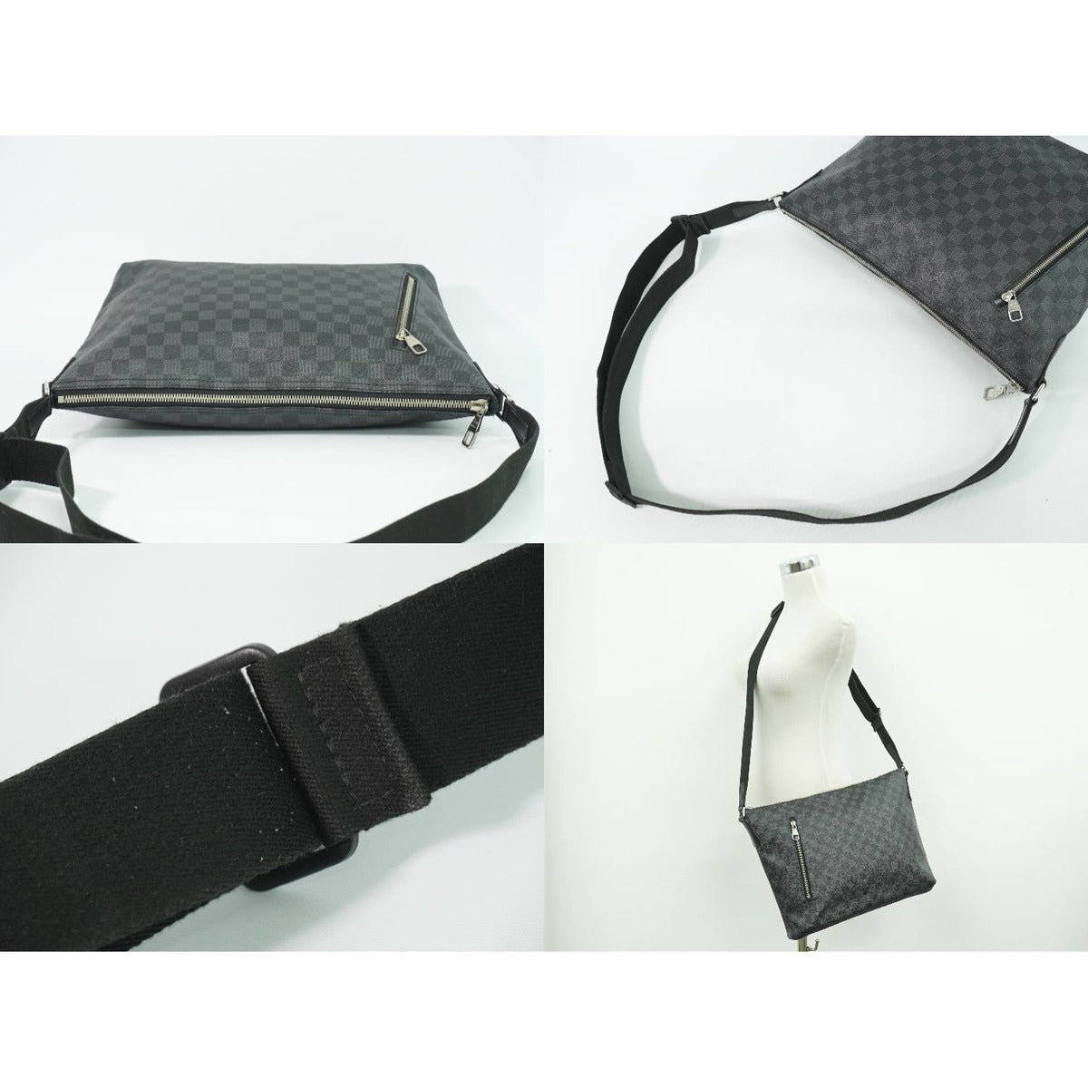 Louis Vuitton LV Mick MM Damier Graphite Shoulder Bag Pochette Black — view 6