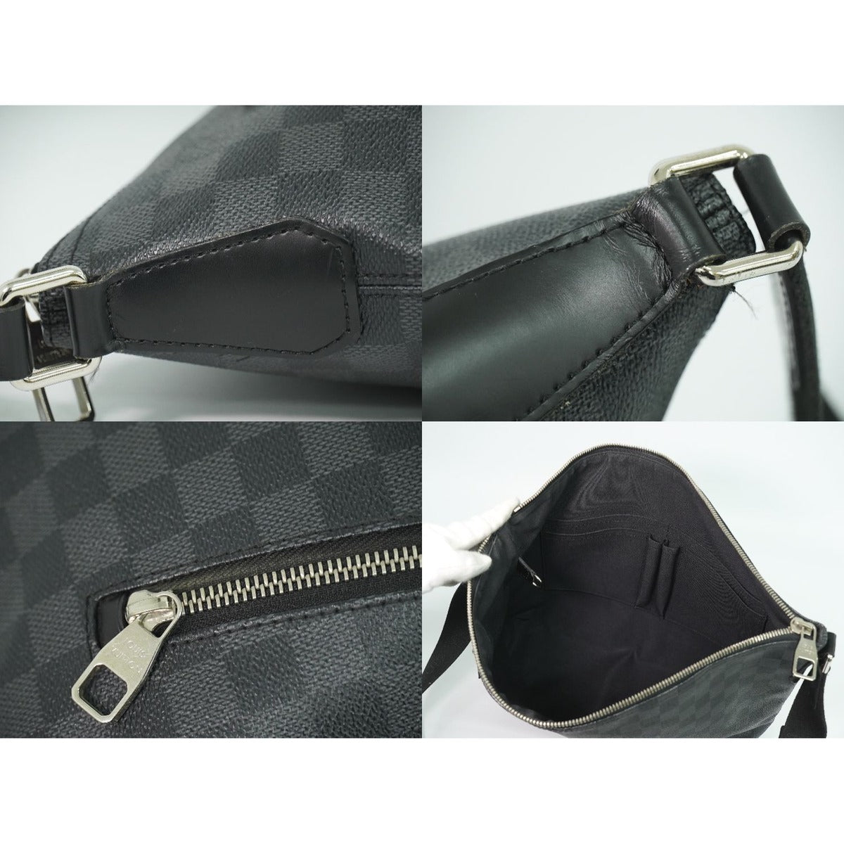 Louis Vuitton LV Mick MM Damier Graphite Shoulder Bag Pochette Black — view 7