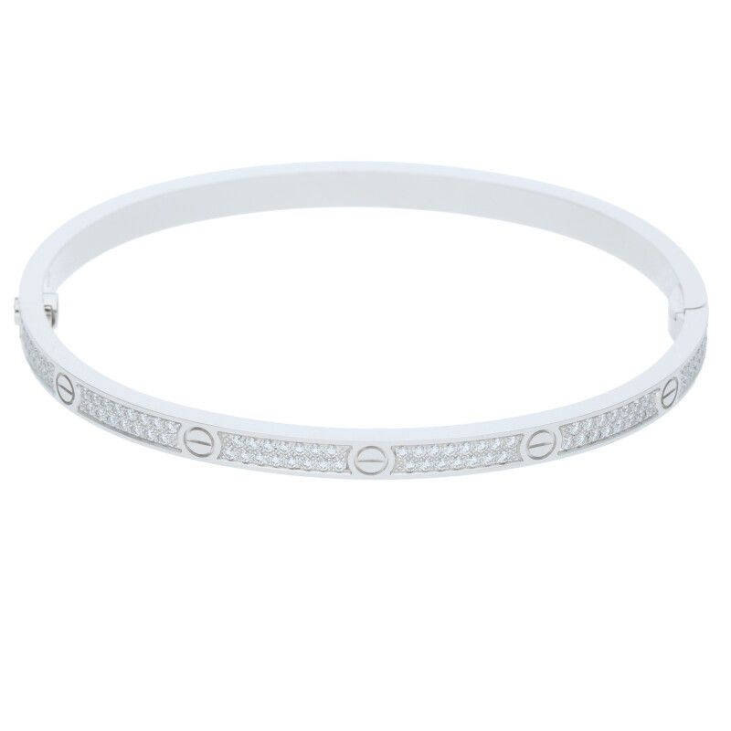 Cartier LOVE Bracelet Love Bracelet 18K White Gold Diamond Love Bracelet Men's