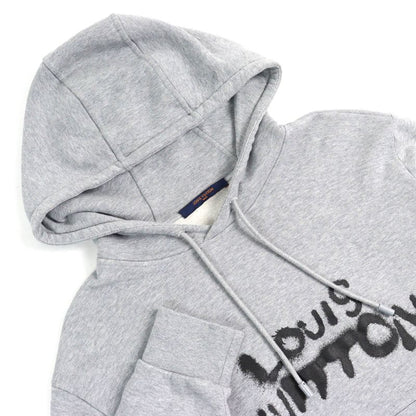 Louis Vuitton 21AW Neon Working Man 100% Cotton Logo Print Pullover Hoodie Grey