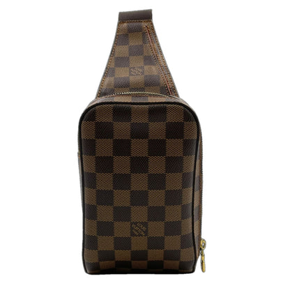 Louis Vuitton Damier Geronimos Brown Belt Bag Gold