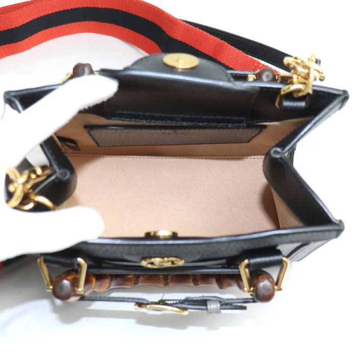 Gucci Diana Mini Tote 2way Shoulder Bag Black 702732 U3zdt 1073 Ladies Preowned