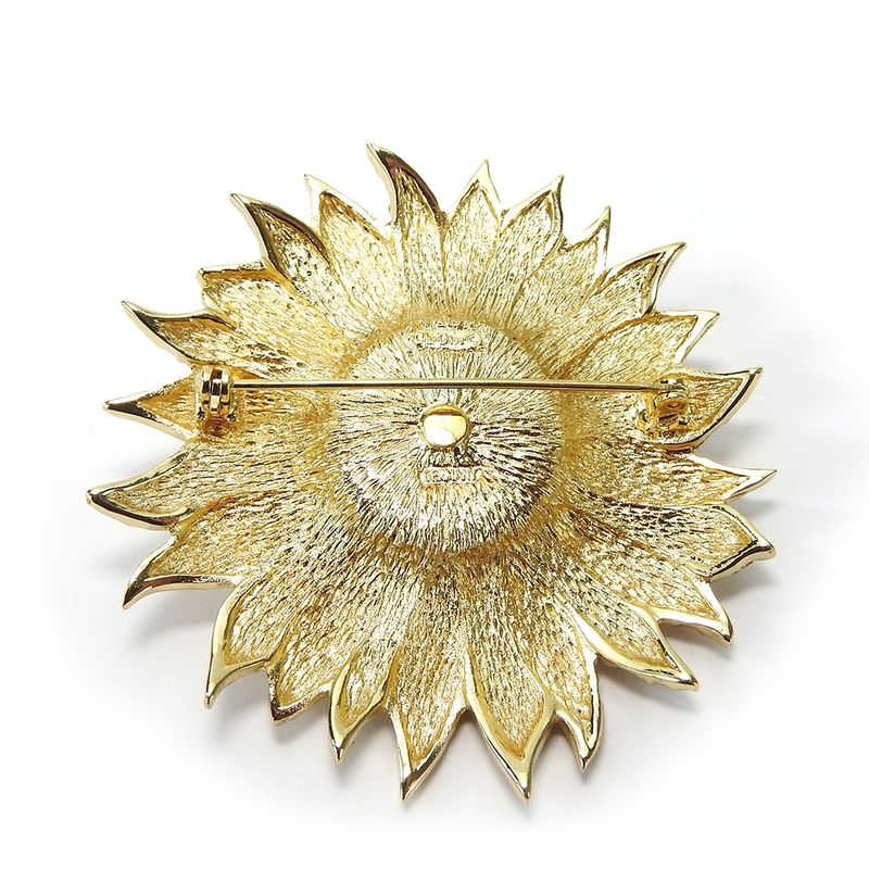 Christian Dior Brooch Metal Gold Rhinestone Plated Accessory Ladies Women