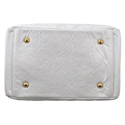 Chanel As3740 Beau Ring Bag Calf Handbag Shoulder Bag Random Plate White Gold