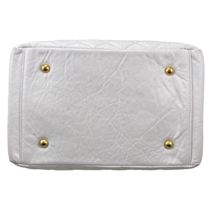 Chanel As3740 Beau Ring Bag Calf Handbag Shoulder Bag Random Plate White Gold