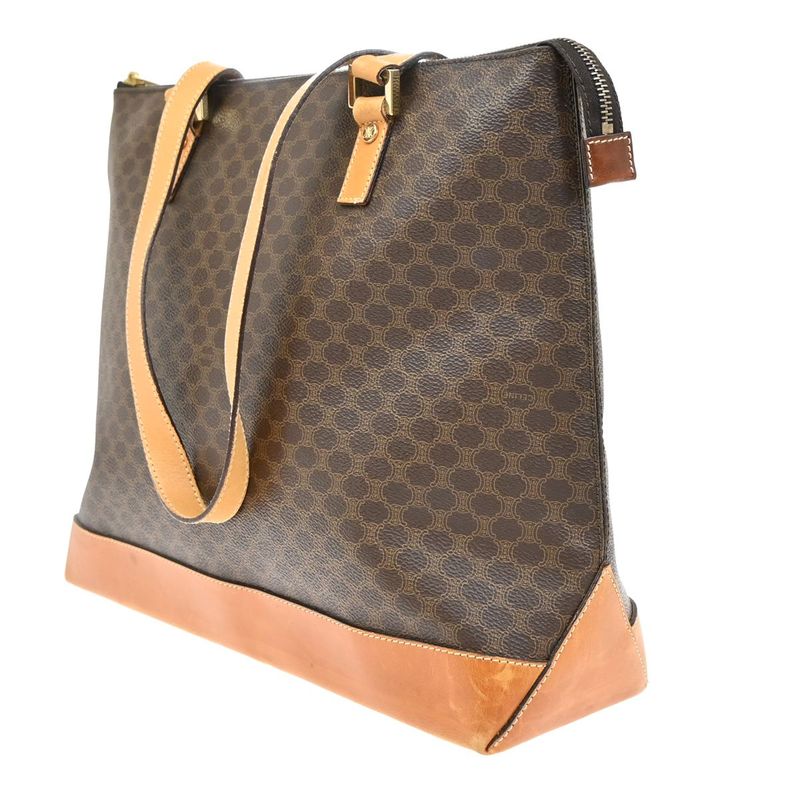 Celine Shoulder Tote Bag PVC Leather Brown 69ka948