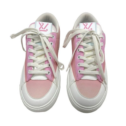 Louis Vuitton Charlie Line Monogram Sneakers Shoes Fabric Leather Pink White