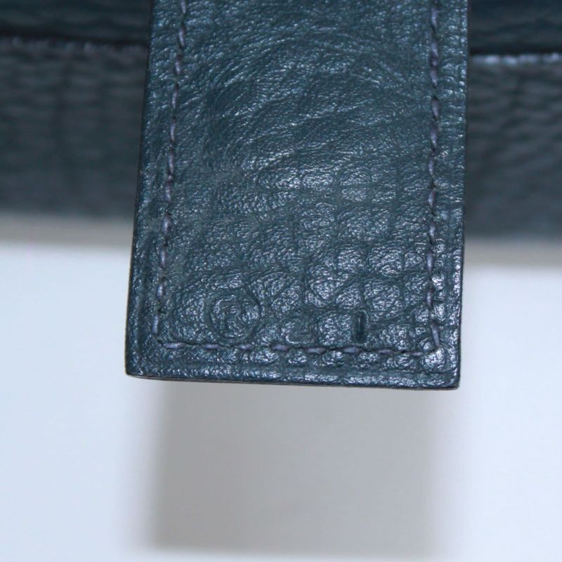 Hermes Noumea Buffalo Navy Shoulder Bag Gold