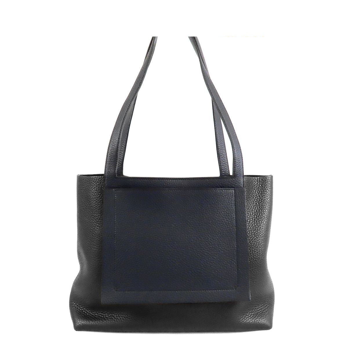 Hermes Cabas Series 31 Verso Black Blue Nui Taurillon Tote Bag