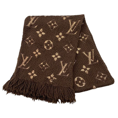 Louis Vuitton Scarf Echarpe Logomania Shine M71383 Monogram Brown Gold Louis