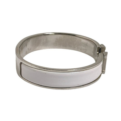 Hermes Bracelet Click Clack Bangle Hermes White And Silver