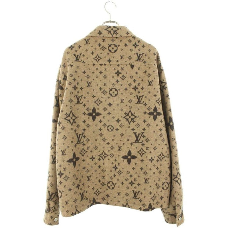 Louis Vuitton 25 SS Rm251 mj FRW Hsb39 W Monogram Wool Overshirt Blouson Men 58 — view 2