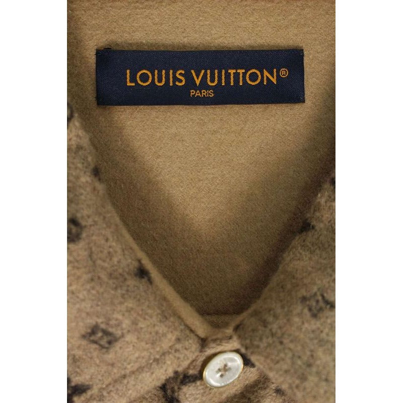 Louis Vuitton 25 SS Rm251 mj FRW Hsb39 W Monogram Wool Overshirt Blouson Men 58 — view 3