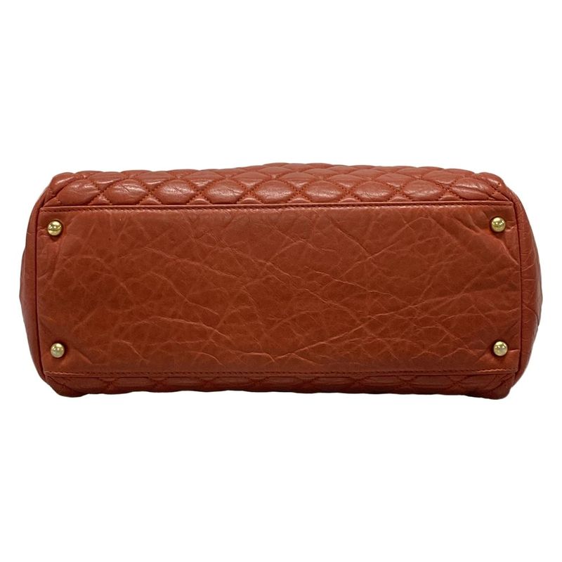 Chanel Matelasse Red Mademoiselle Chain Vintage Gold Hardware Leather Tote Bag