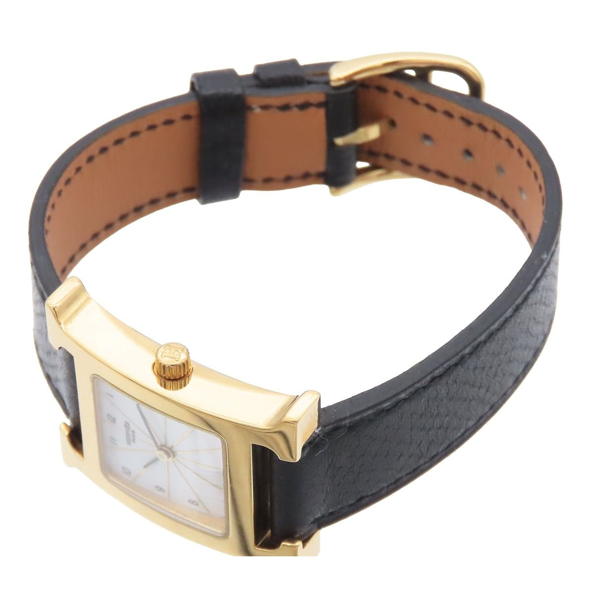 Hermes H Watch White SS Epsom Quartz — view 2