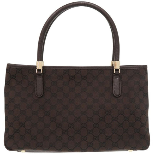 Gucci GG Canvas Gold Hardware Brown Tote Bag 0790