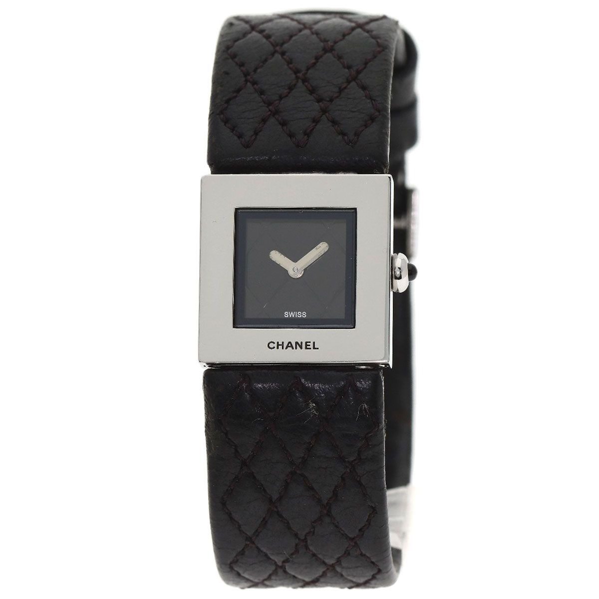 Chanel Quilted Watch SS Leather