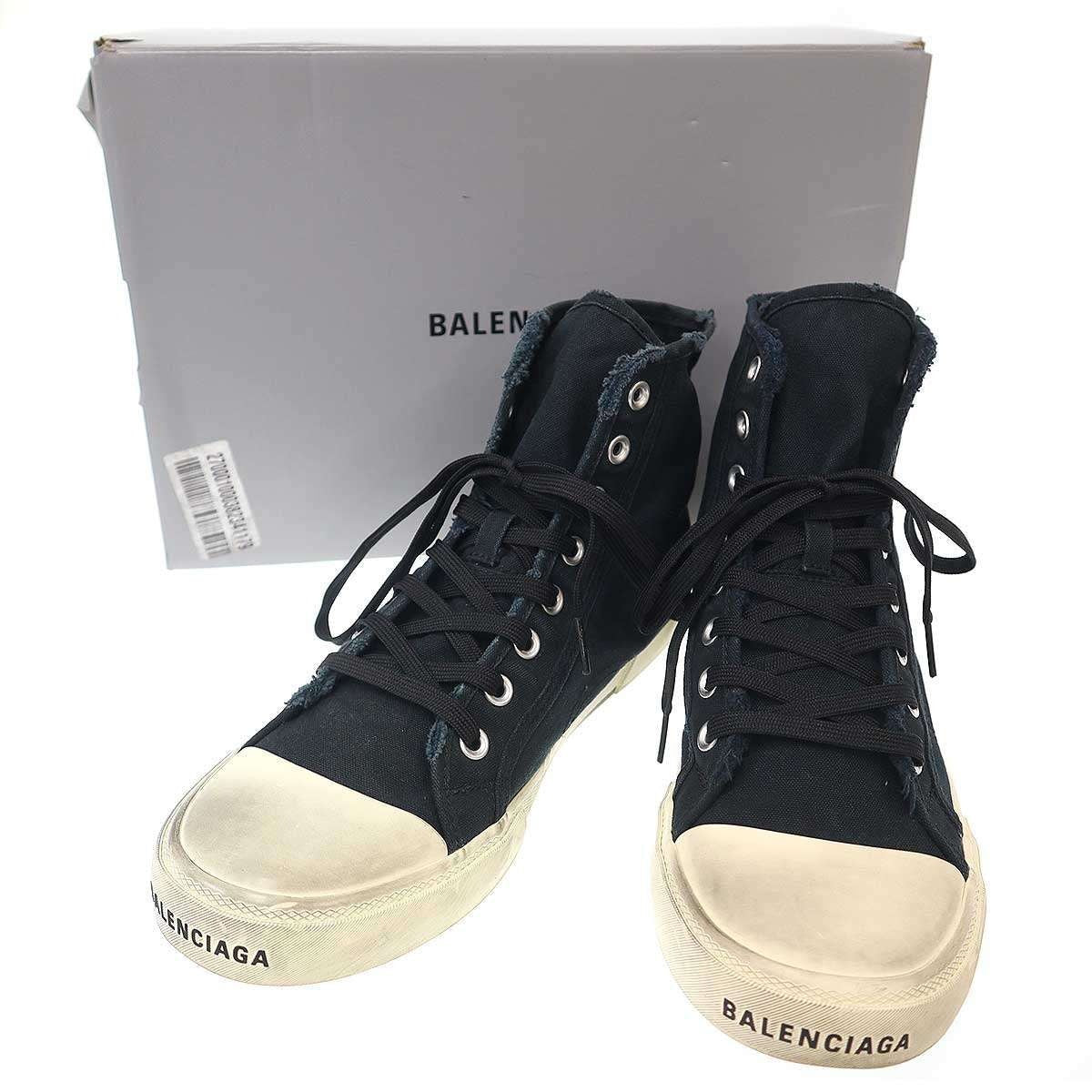 Balenciaga Paris High Top Cut Sneakers Black 43