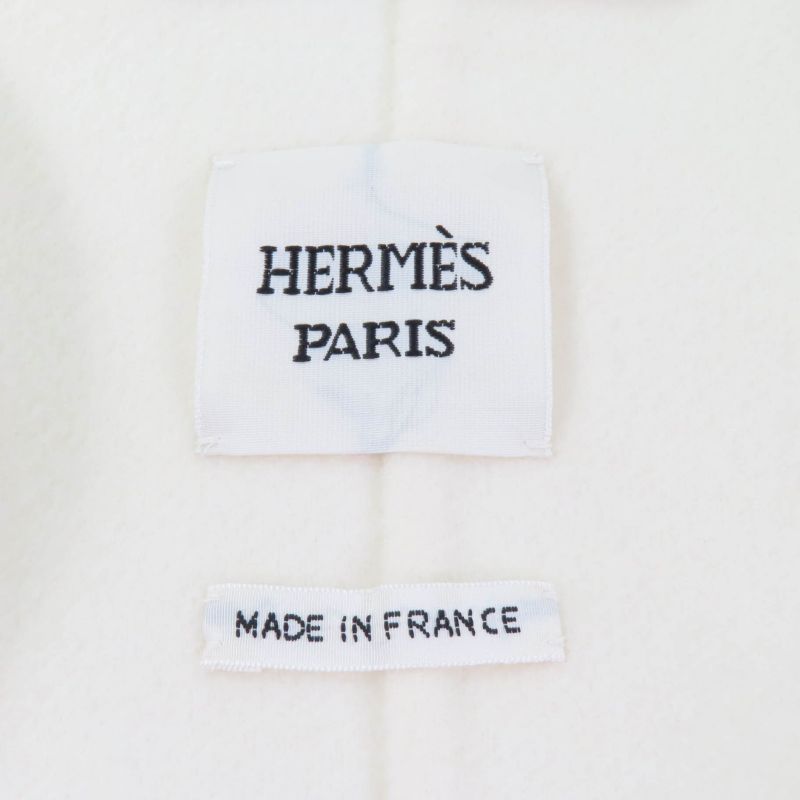 Hermes 23AW 3h0141da 100% Cashmere Leather Used Belt Design Long Gilet Vest Off