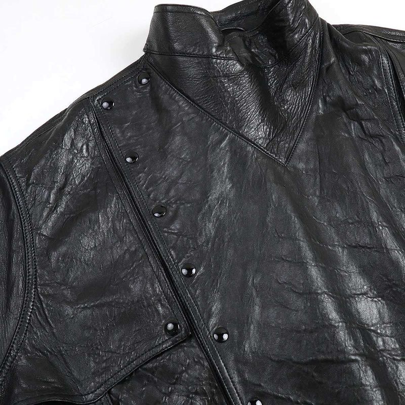 Gucci 19aw Oversize D Leather Jacket 582557 Xn681 Black 48