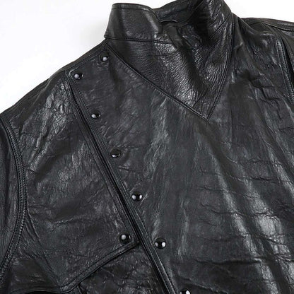 Gucci 19aw Oversize D Leather Jacket 582557 Xn681 Black 48