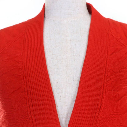 Hermes 2022 100% Wool H Motif Serie Buttons Long Sleeves Knit Cardigan Red