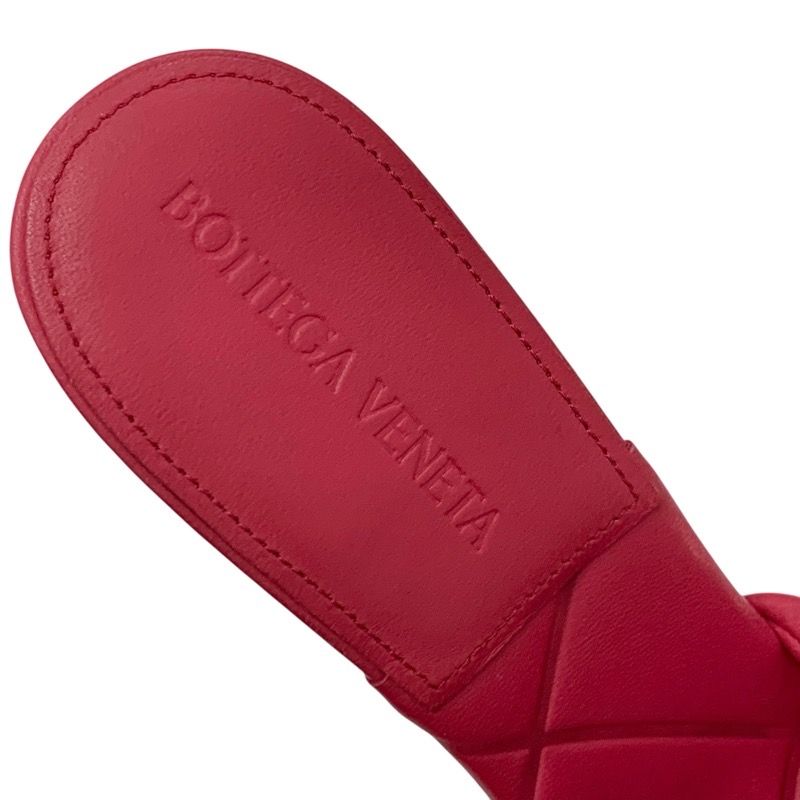 Bottega Veneta Lido Sandals Shoes Leather Pink Intrecciato Mules