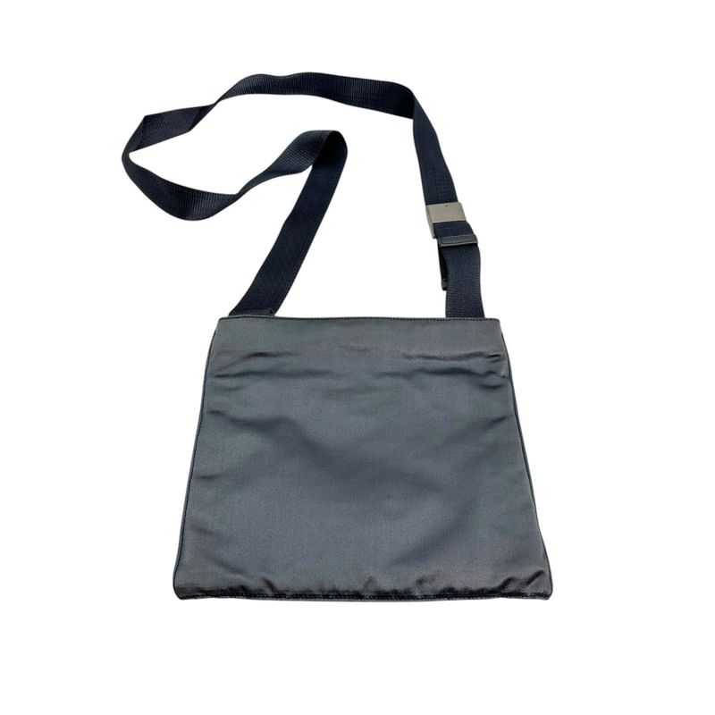 Prada Triangle Logo Pochette Silk Satin Shoulder Bag Prada Light Gray