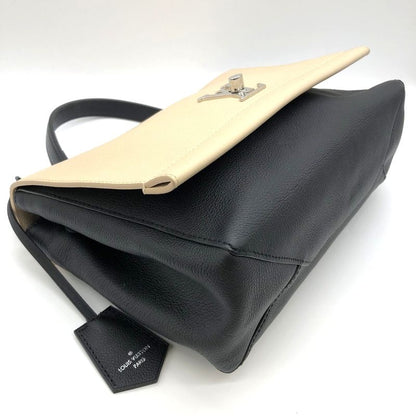 Louis Vuitton Lock Me 2 M50252 Handbag Shoulder Bag 2way Calf Leather Beige/blac