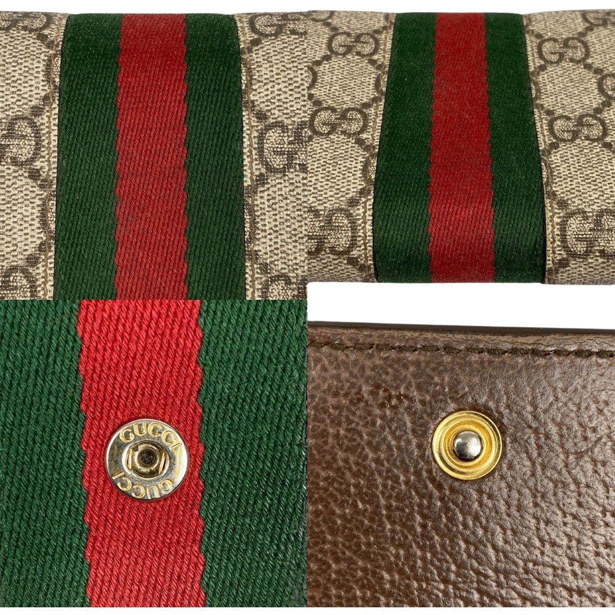 Gucci Ophidia GG Continental Wallet Sherry Line GG Supreme Long Wallet