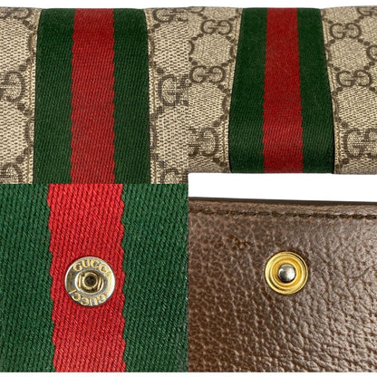 Gucci Ophidia GG Continental Wallet Sherry Line GG Supreme Long Wallet
