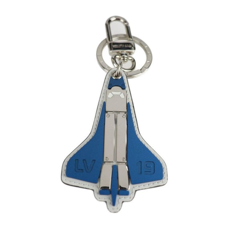 Louis Vuitton Porte Cles Mascot Locket Key Holder Mp2214 Metal Leather Blue