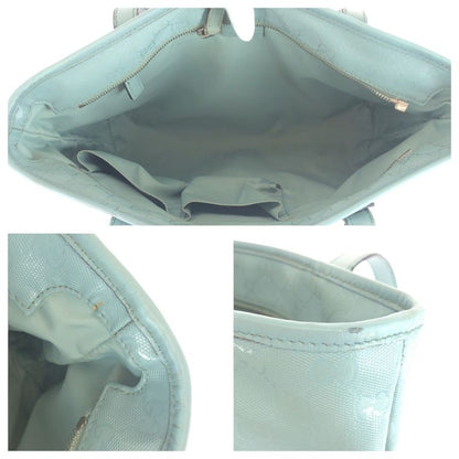 Gucci GG Imprime Light Blue Silver Hardware Leather 211138 Tote Bag Shoulder