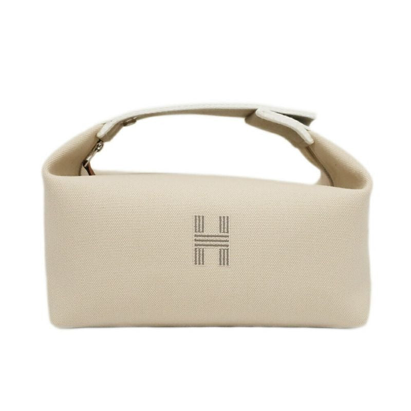 Hermes Brid A Black PM Handbag Natural Silver Hardware Cotton Pouch