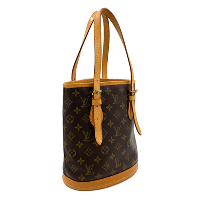 Louis Vuitton Bucket PM Monogram Leather Brown Shoulder Bag Gold — view 2