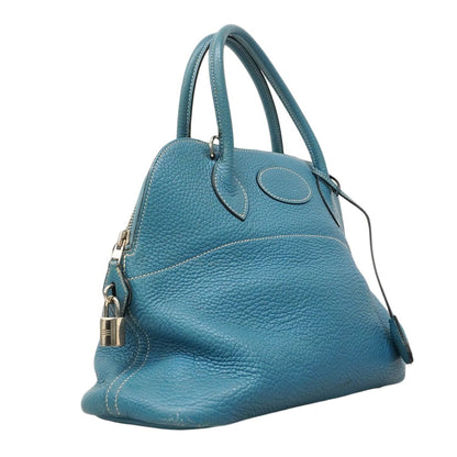 Hermes Handbag Bolide 31 Taurillon Clemence Blue Jean Silver 2-Way — view 2