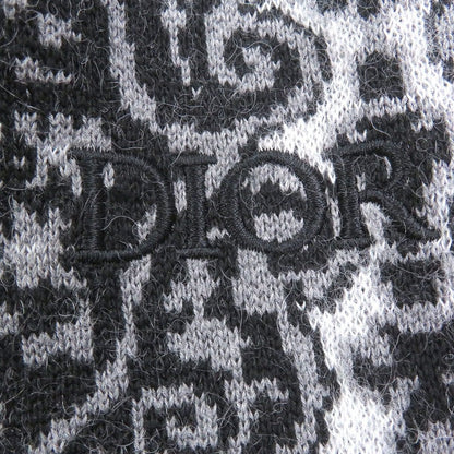 Dior Homme Paisley Pattern Crew Neck Mohair Blend Jacquard Knit Sweater Black — view 4