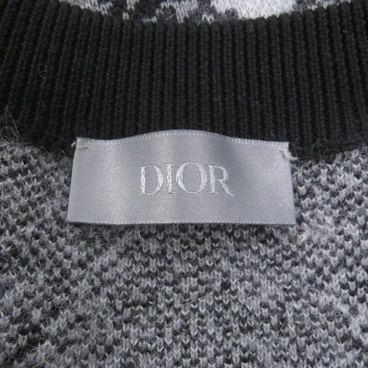 Dior Homme Paisley Pattern Crew Neck Mohair Blend Jacquard Knit Sweater Black — view 5