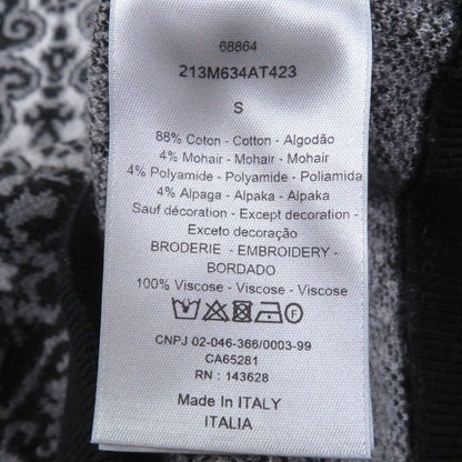Dior Homme Paisley Pattern Crew Neck Mohair Blend Jacquard Knit Sweater Black — view 6